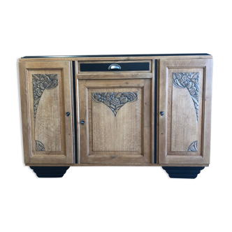 Wood and black buffet