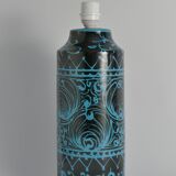 Black and Turquoise Ceramic Table Lamp by Avino Bagni, Italy, 1960s
