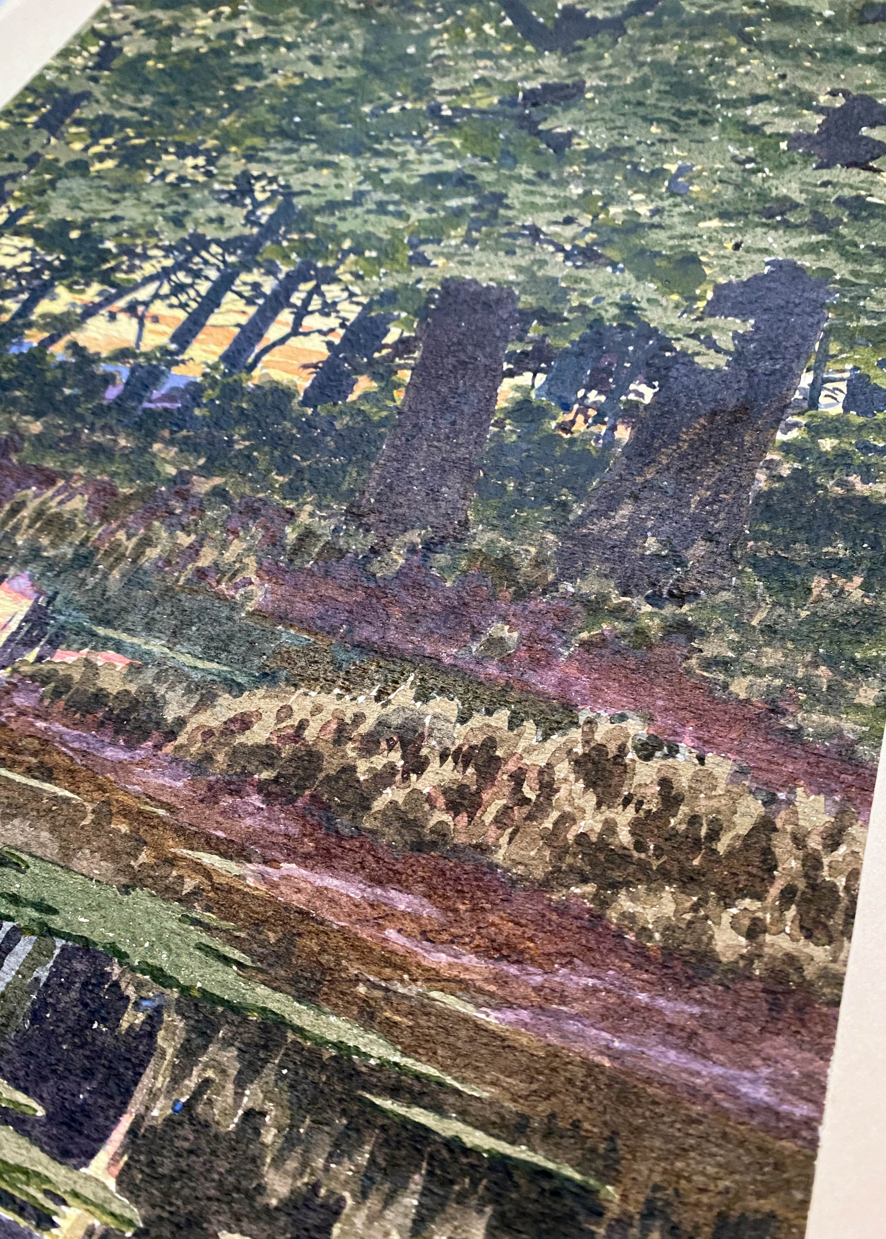 Watercolor "the pond in the undergrowth" signed early XX °