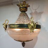 Empire chandelier in bronze and crystal