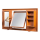 Vintage Freestanding Teak Mirror with Lamp, 1960s