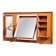 Vintage Freestanding Teak Mirror with Lamp, 1960s