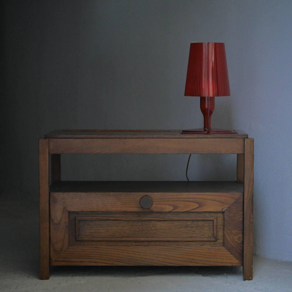 Low wooden cabinet with tray, 1965