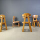 Vintage Dutch brutalist oak dining chairs, 1960s