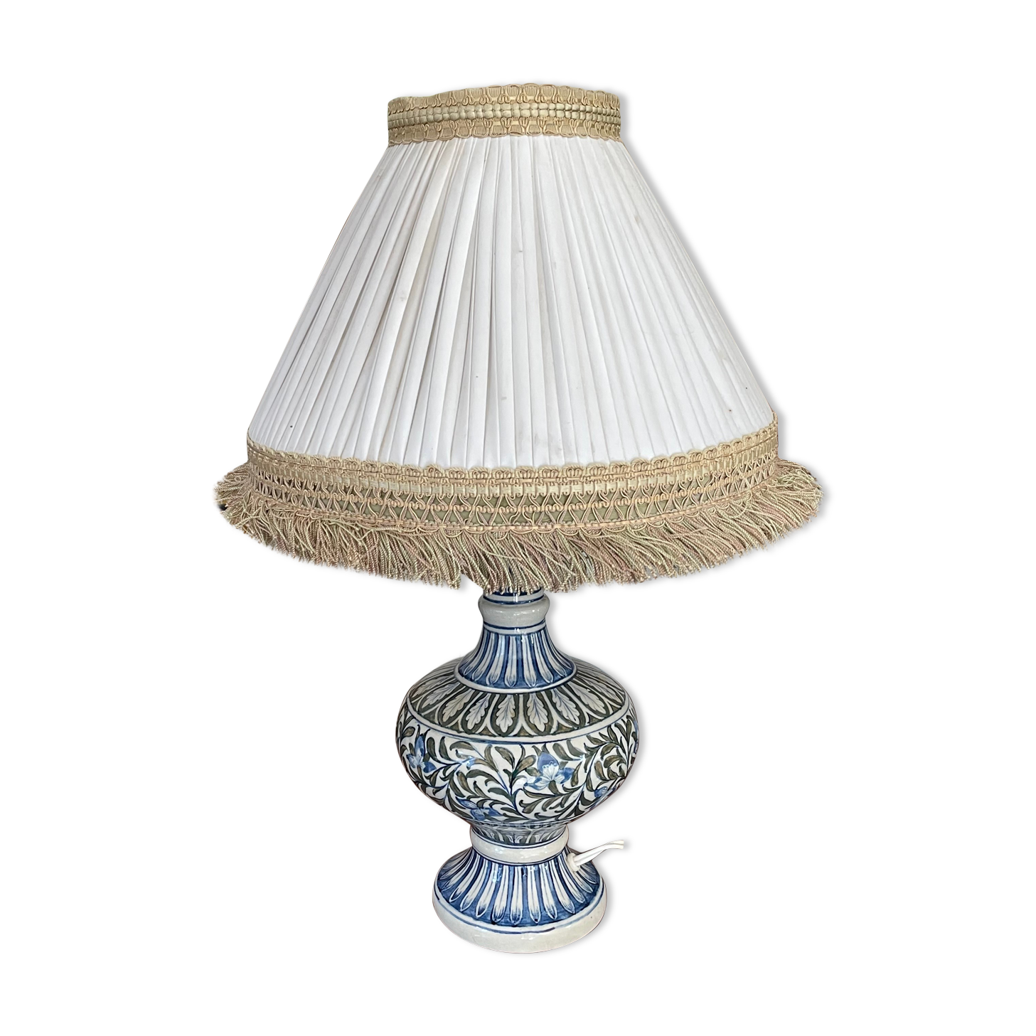 Old Hand-painted ceramic lamp