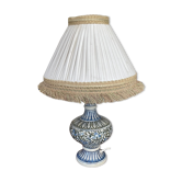 Ancienne Lampe en céramique peinte à la main