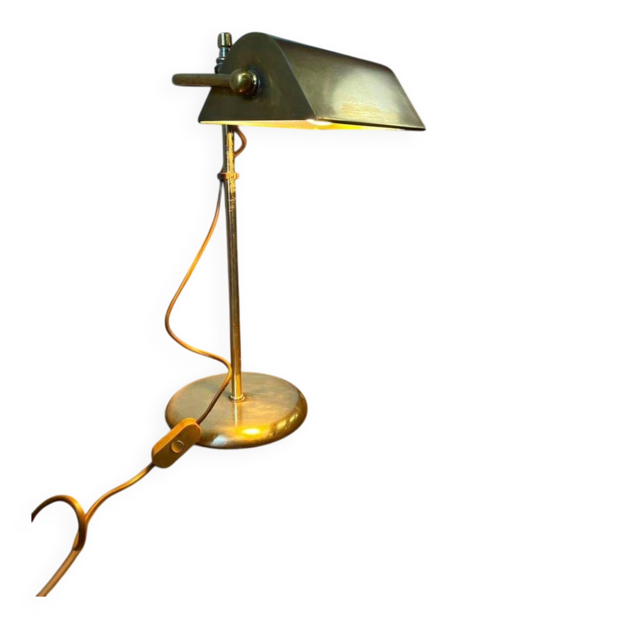 Vintage brass banker lamp / desk lamp / table lamp