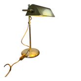 Lampe de banquier vintage en laiton doré / lampe de bureau / lampe de table