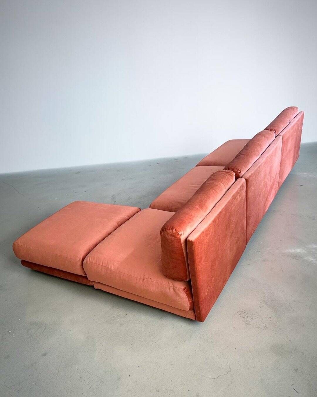 Canapé modulaire Salpol en velours Dralon (Bayer), Italie 1970