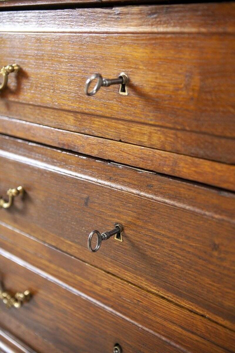 Interwar Walnut Vanity Dresser with Marble Top, 1930s