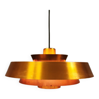 A mid-century Danish hanging lamp in copper by Jo Hammerborg for Fog & Mørup.