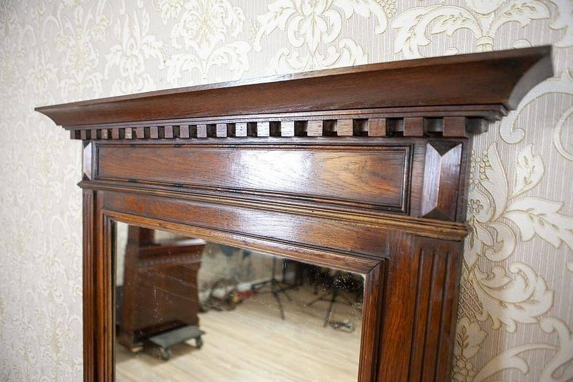 Renaissance Revival Mirror in Brown Oak Frame, 1950s