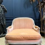 Marquise / Petit Canapé D’époque Napoléon III En Bois Peint, Finement Sculpté - XIXe