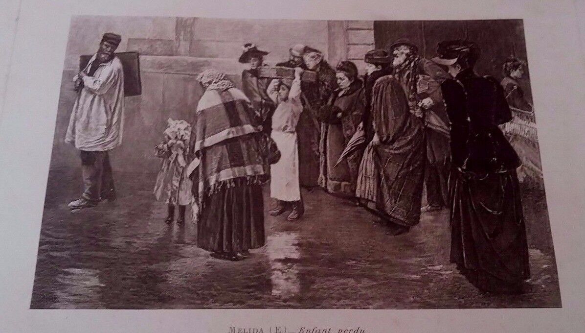 Antique print after Enrique Melida XIXth