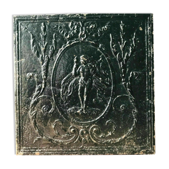 Plaque de fond de cheminée en fonte de fer XIX siècle