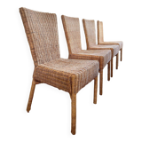 4 vintage rattan chairs