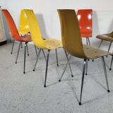 6 chaises pagholz vintage années 70