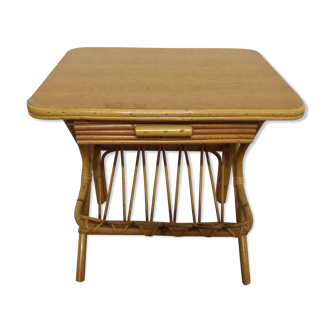 Bamboo and rattan bedside table from the 60s/70s