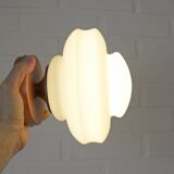 Set of 2 Vintage Milk Glass Sconces - Mid Century Modern Copper Flush Mount