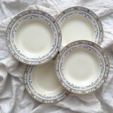 4 deep ironware plates “Colbert” Creil and Montereau