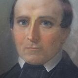 Pastel portrait of man signed Theophile Emmanuel Duverger 1861