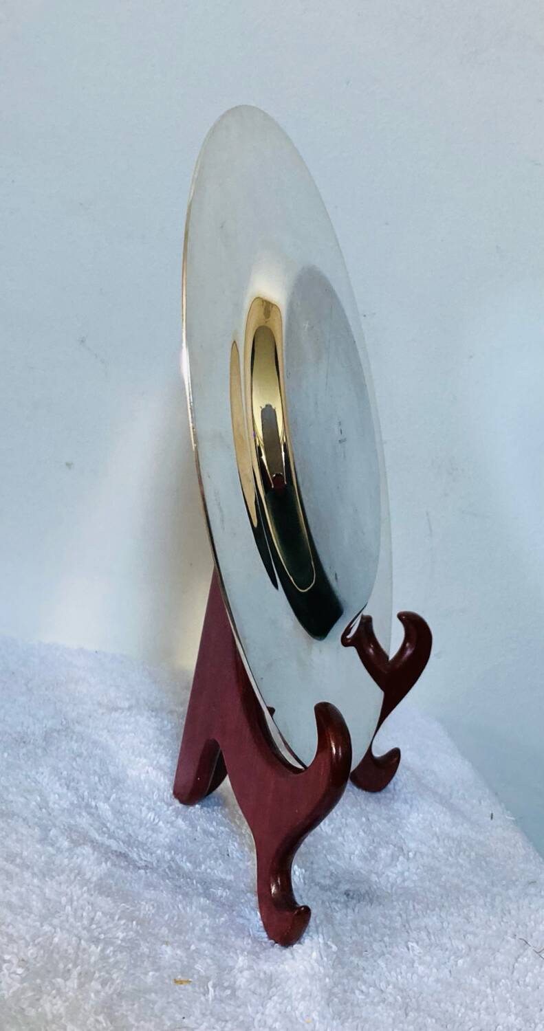 Petrossian silver-plated metal dish, hallmarked, France