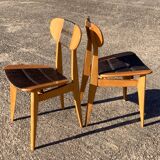 Pair of Roger Landault chairs for Sentou