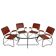 Set of 4 armchairs and a coffee table with tubular structure in Bauhaus style, 1950s.