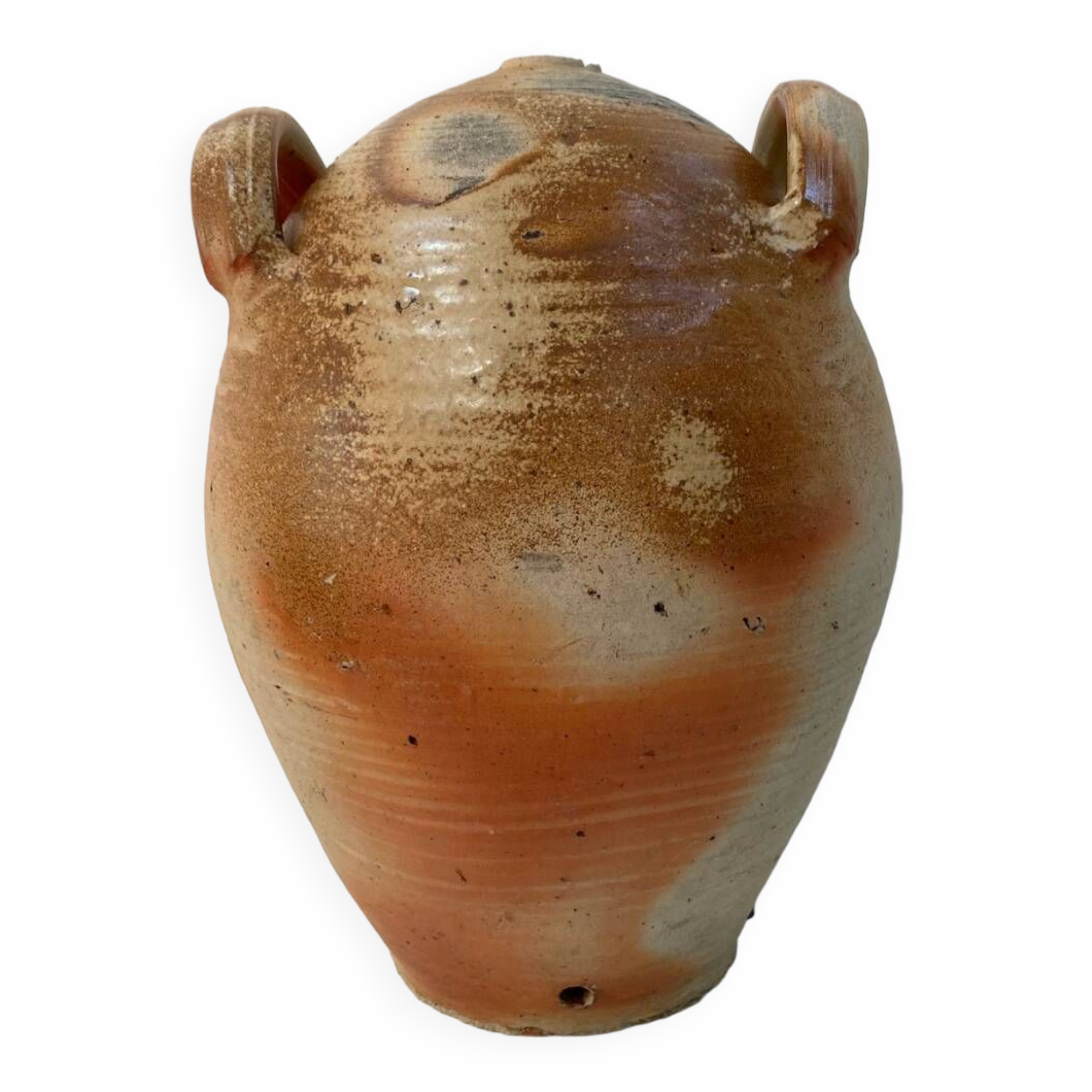 Large old vinegar jar in glazed stoneware