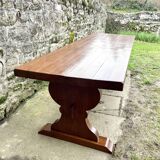 Monastery table and its two benches in solid oak 1950