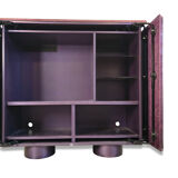 Burl bar cabinet by Giovanni Offredi for Saporiti, 1970s