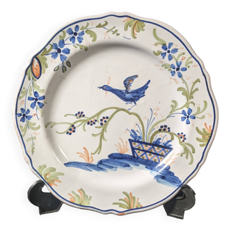 Assiette en faïence de la Rochelle Oiseau