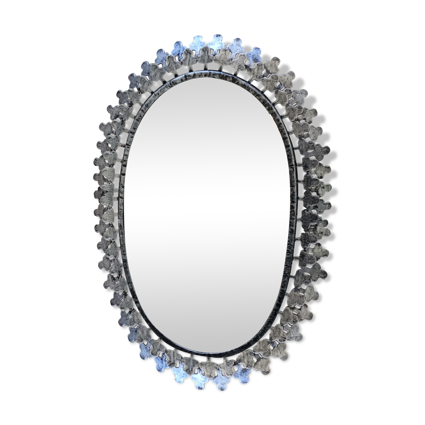 Metal oval mirror