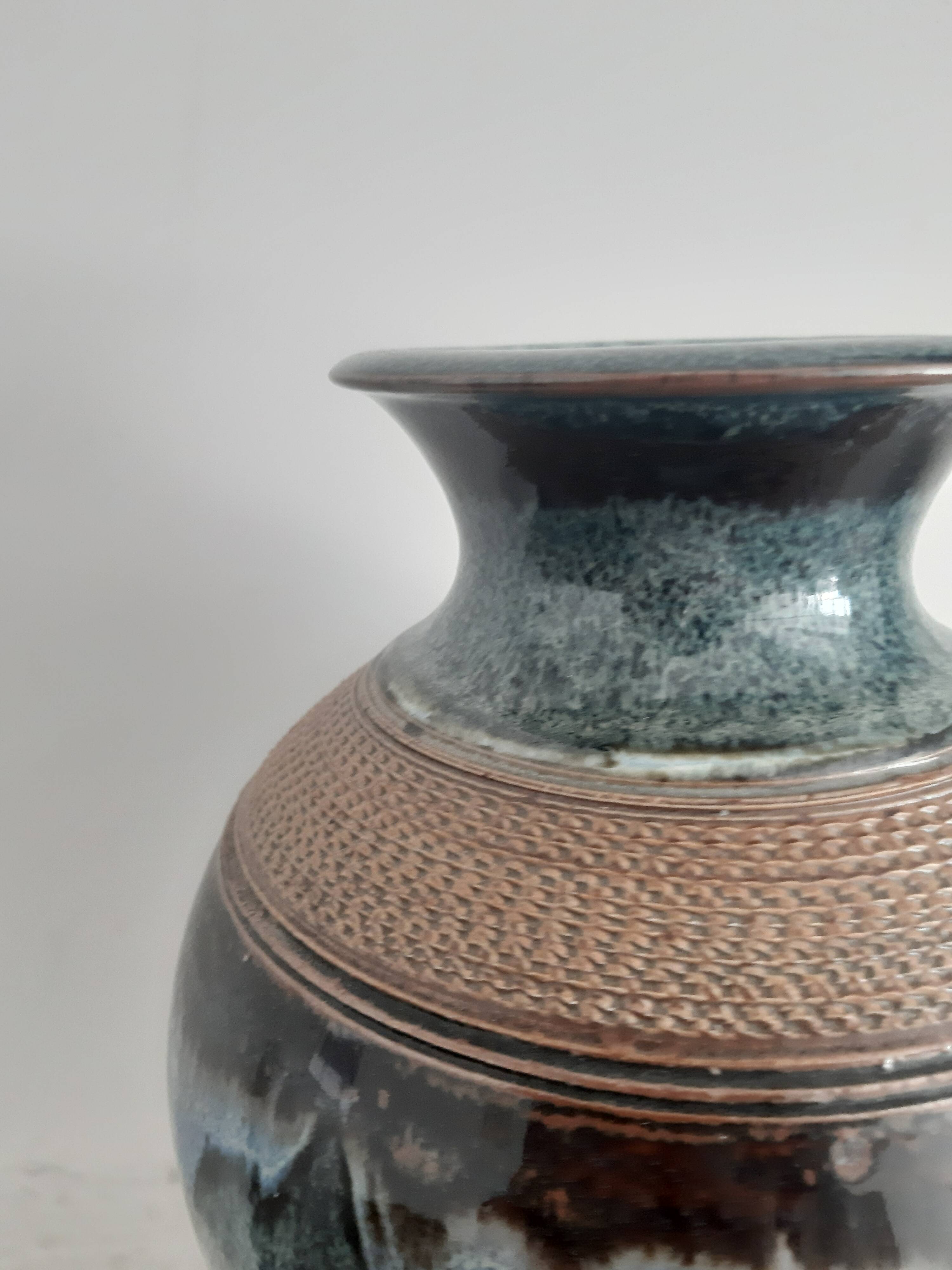 Blue sandstone vase