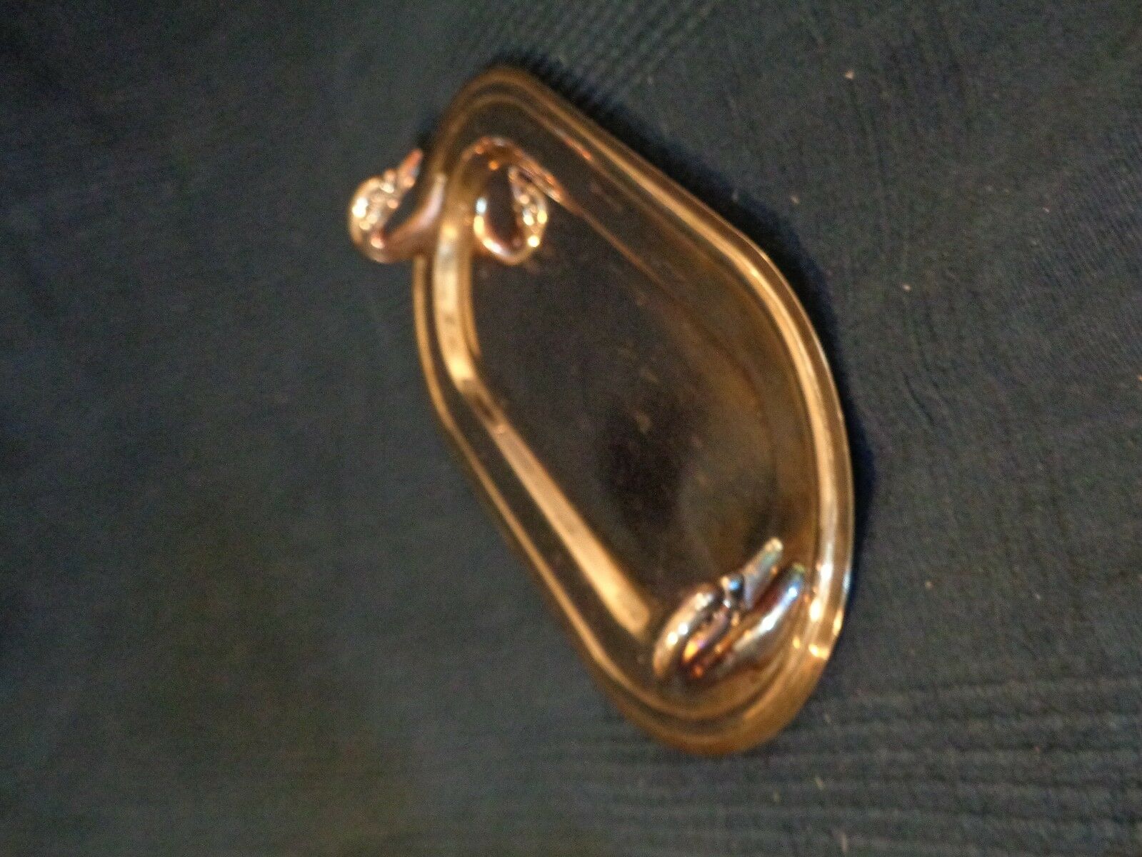 Rectangular dish in stainless steel louis style vintage swan head