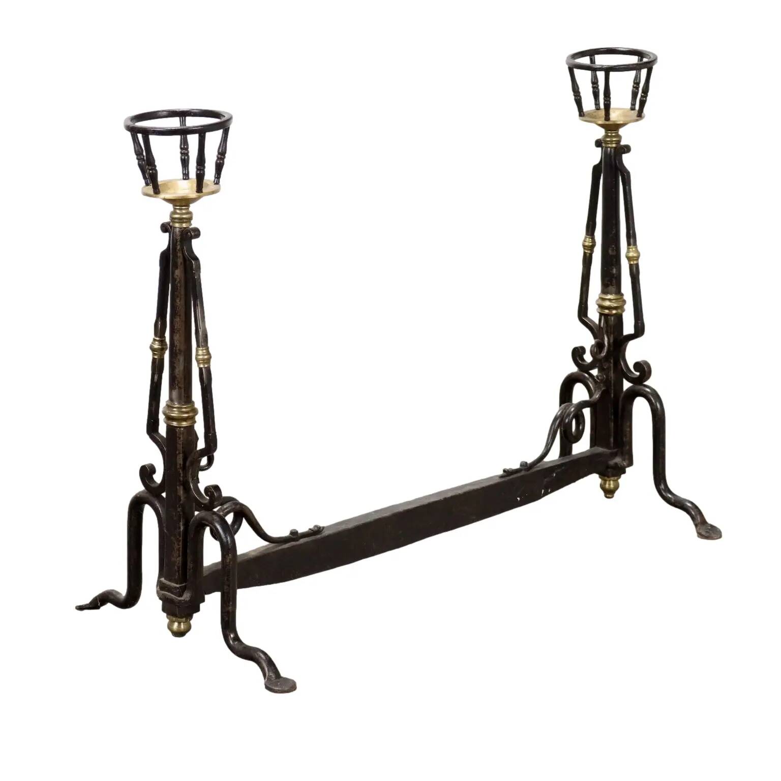 Old wrought iron fire grates, Europe, 19th-20th century