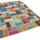 Handwoven anatolian contemporary 173 cm x 225 cm multicolor patchwork carpet