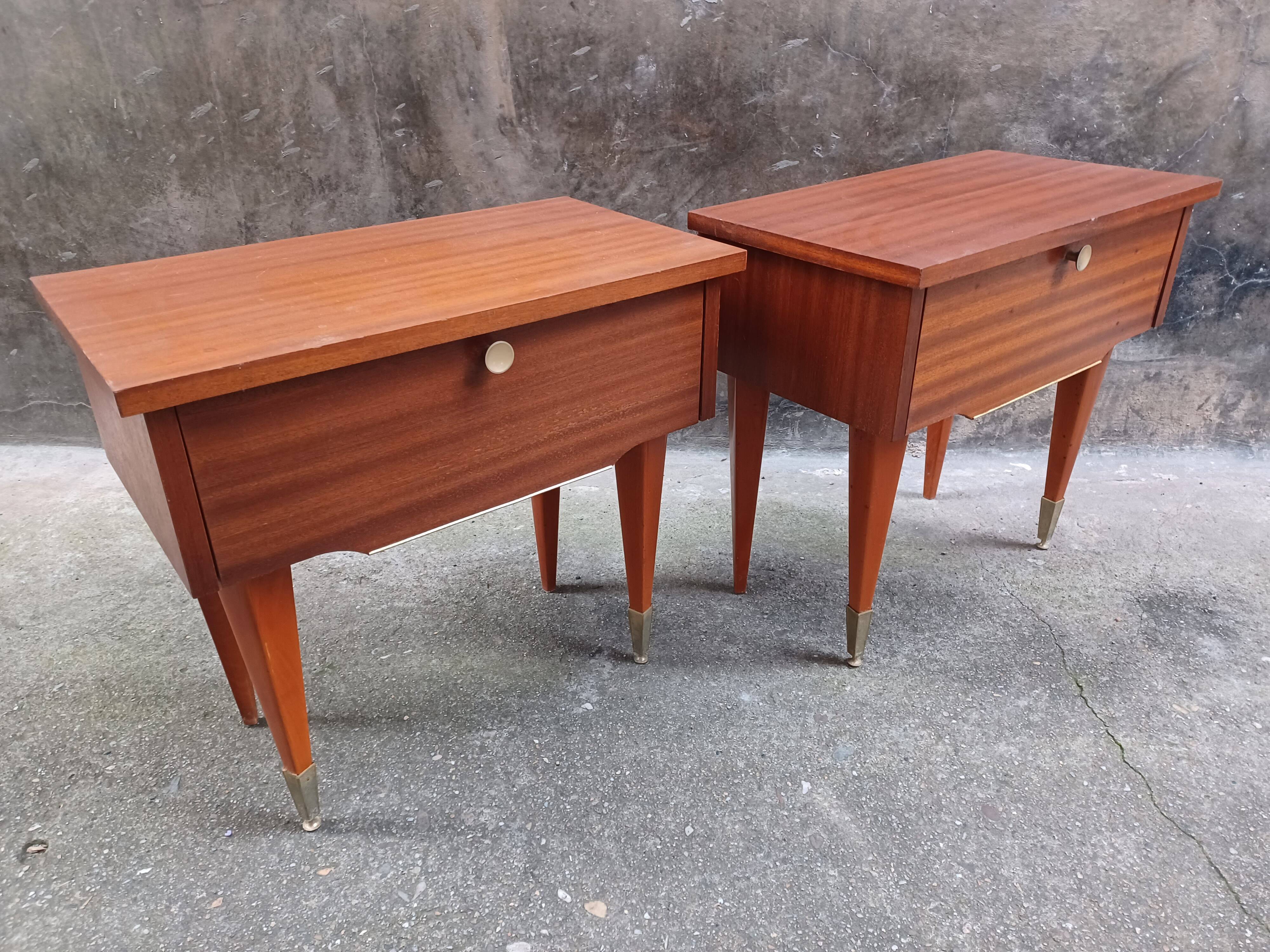 Pair of bedside tables, 60'S