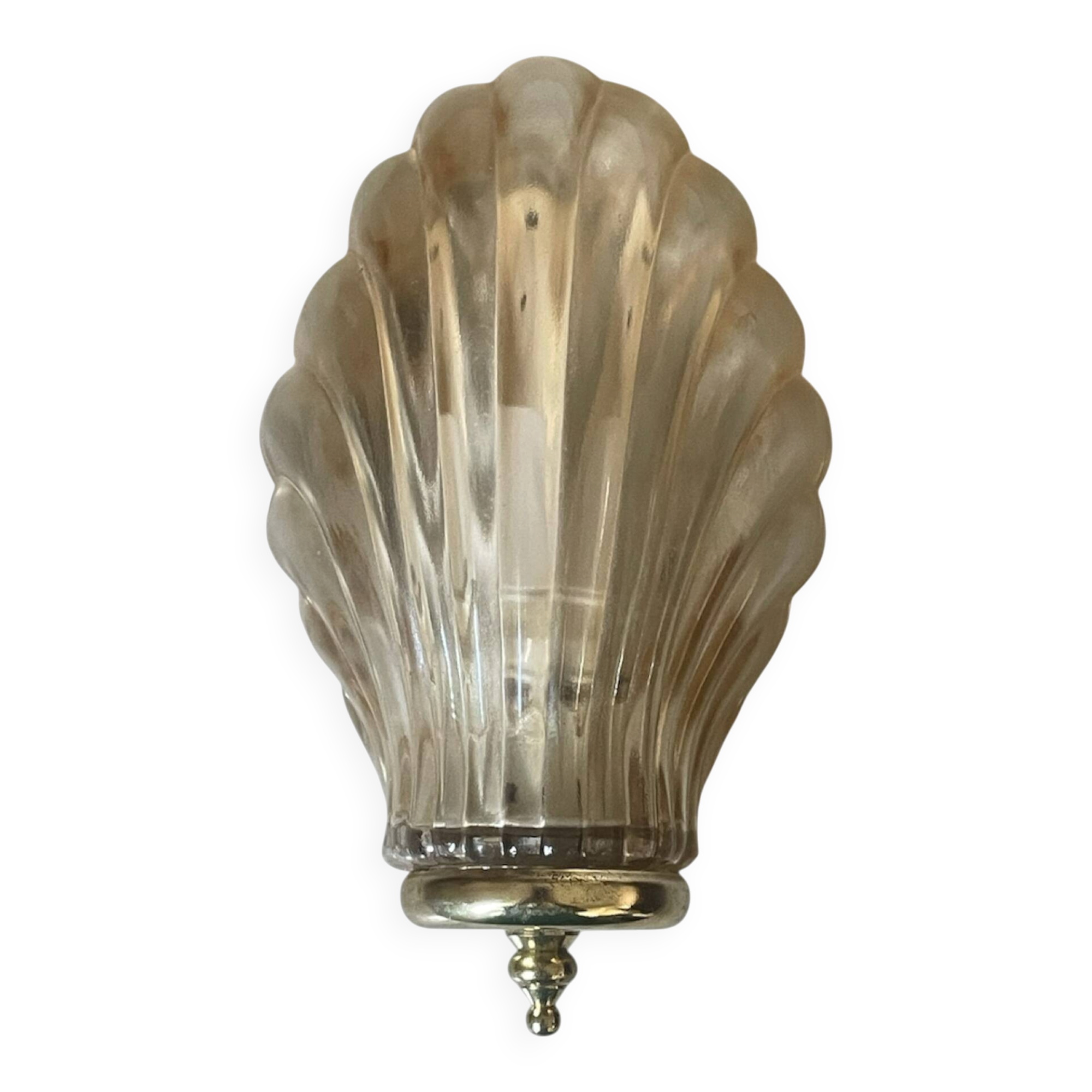 Vintage smoked glass shell wall light