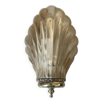 Vintage smoked glass shell wall light