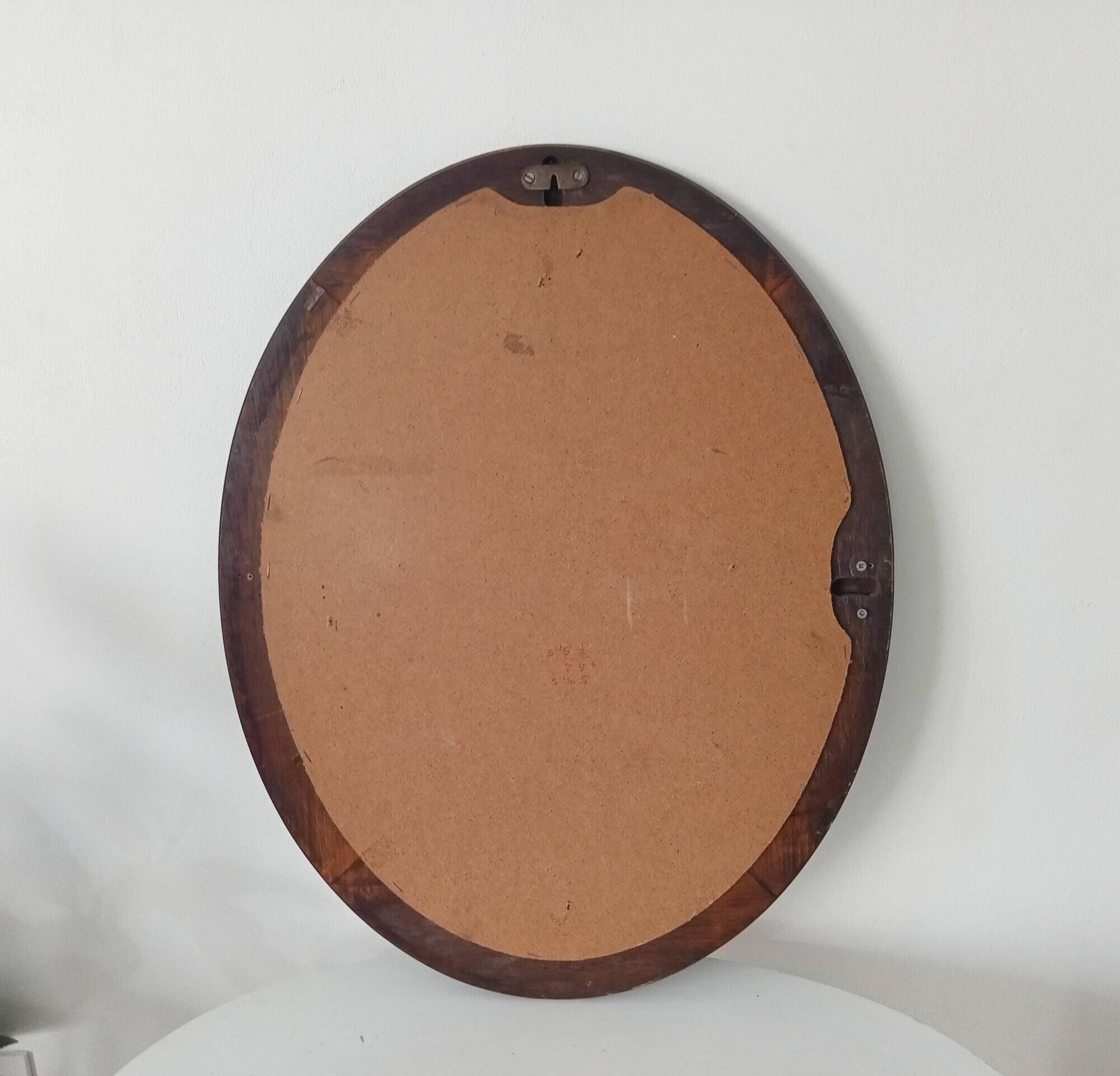 Miroir ovale vintage années 60/70 69*54 cm