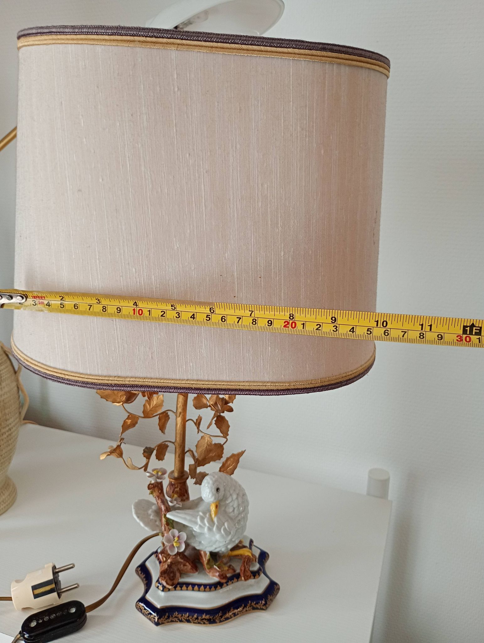 Sèvres porcelain lamp with Giulia Mangani signature