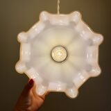 Pendant lamp with old yellow opaline lampshade