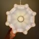 Pendant lamp with old yellow opaline lampshade