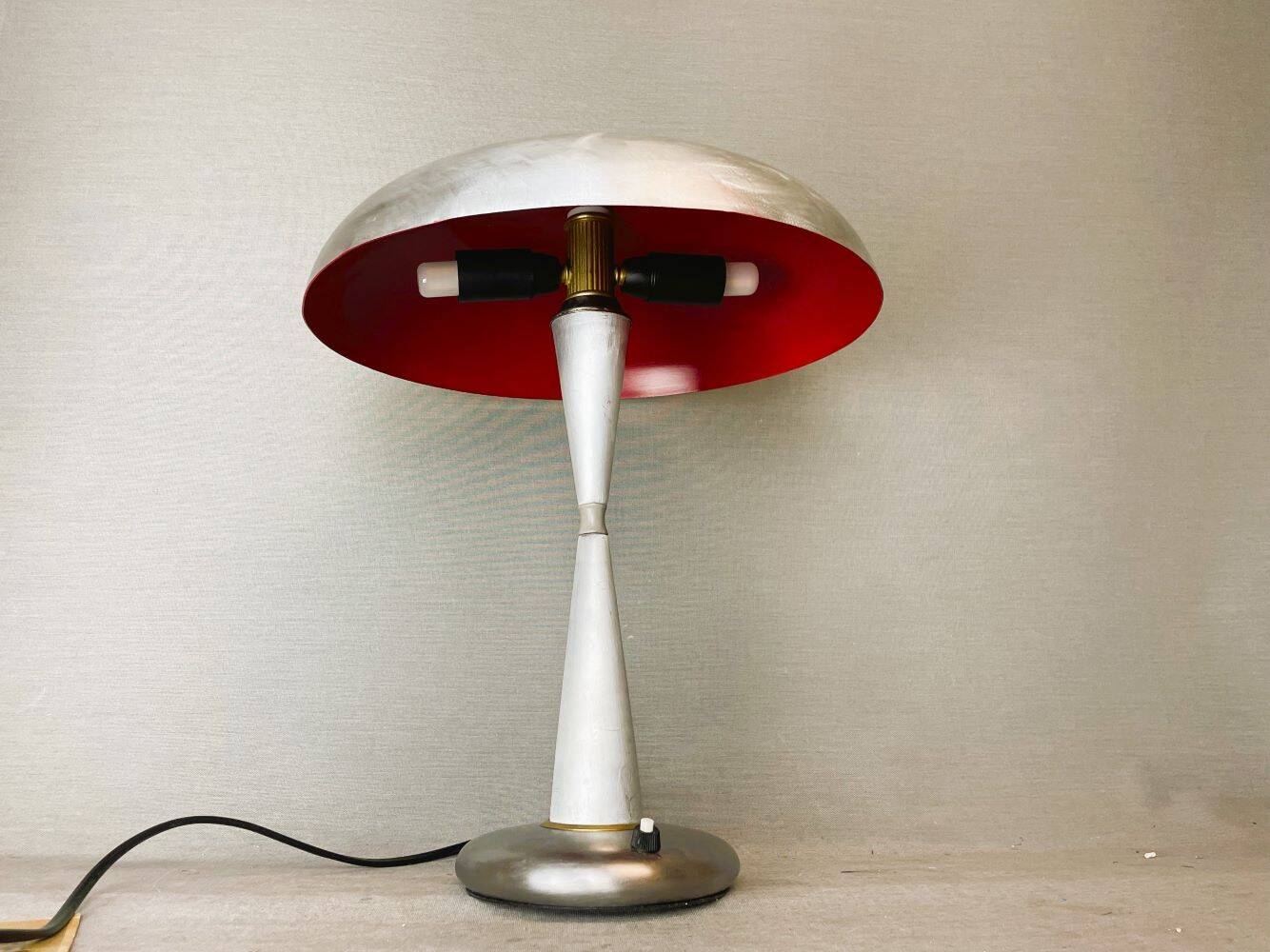 Aluminium mushroom table desk lamp mid century