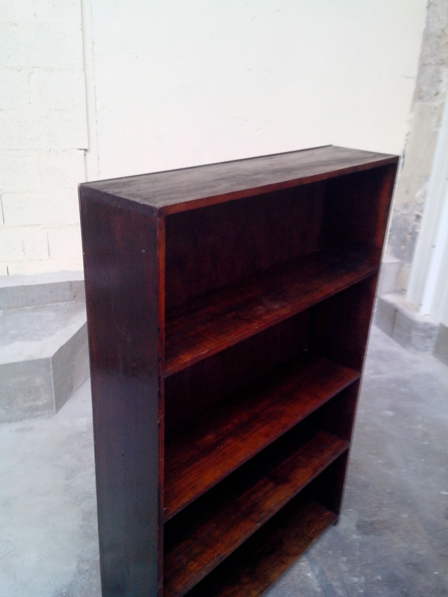 Library shelf in dark oak vintage 60s