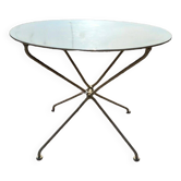 Wrought iron garden pedestal table
