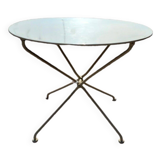 Wrought iron garden pedestal table