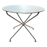 Wrought iron garden pedestal table