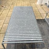 Palisade table and bench – HAY – Large size – Galvanised grey